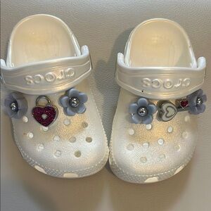 CROCS White Sandals with Perforated Design